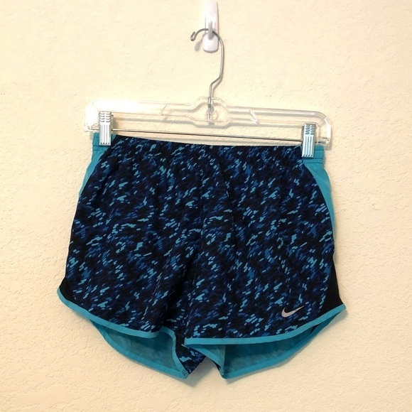 Nike Tempo Running Shorts Blue Patterned Dri-Fit - Picture 1 of 4